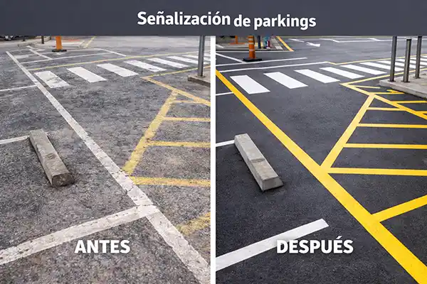 Pintura de líneas de parking